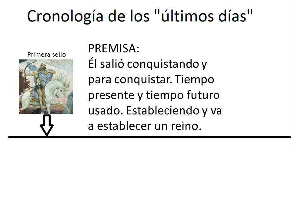 PREMISA: Él salió conquistando y para conquistar. Tiempo presente y tiempo futuro usado. Estableciendo y va a establecer un reino.