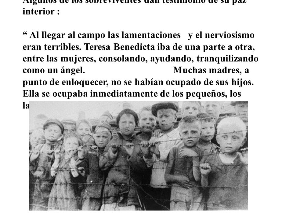 Algunos de los sobreviventes dan testimonio de su paz interior :