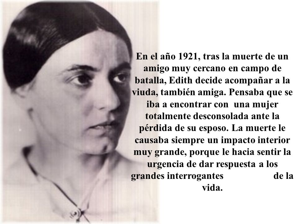 En el año 1921, tras la muerte de un amigo muy cercano en campo de batalla, Edith decide acompañar a la viuda, también amiga.