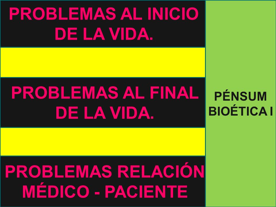 PROBLEMAS AL INICIO DE LA VIDA. PROBLEMAS AL FINAL DE LA VIDA.