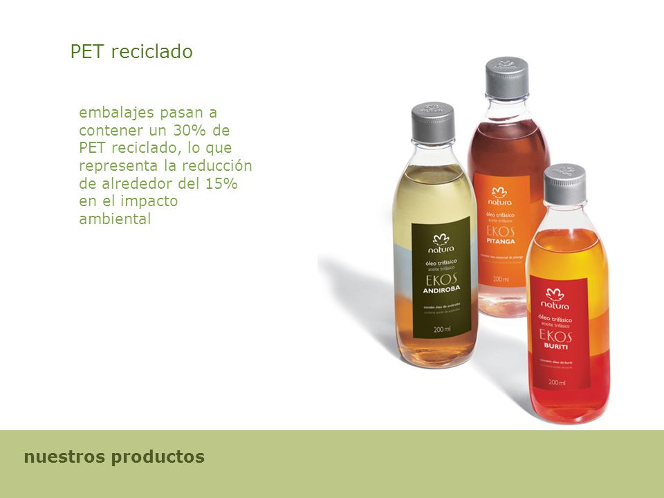 PET reciclado nuestros productos