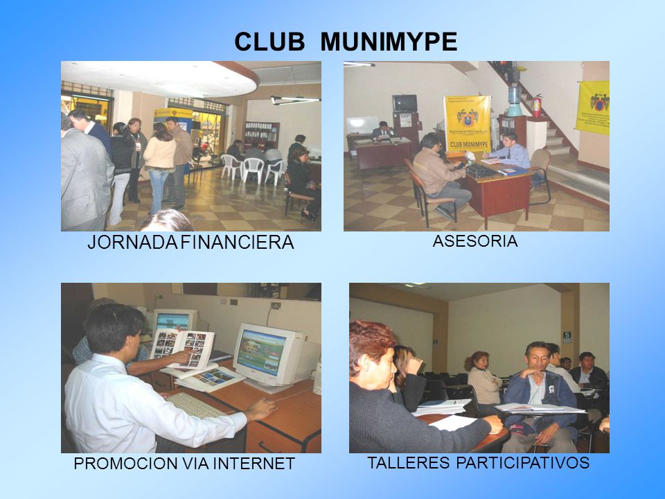 CLUB MUNIMYPE JORNADA FINANCIERA ASESORIA PROMOCION VIA INTERNET