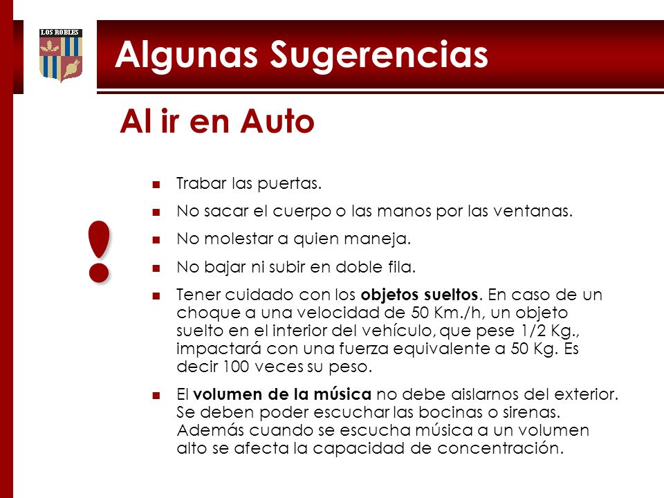 ! Algunas Sugerencias Al ir en Auto Trabar las puertas.