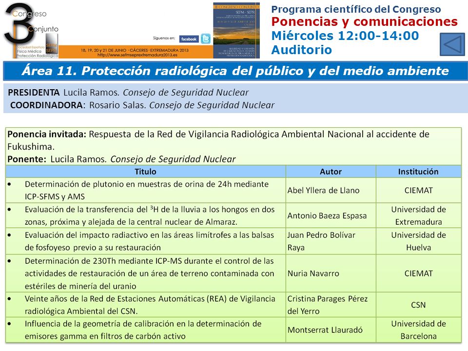 Área 11. Protección radiológica del público y del medio ambiente