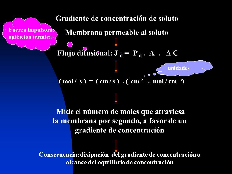 Gradiente de concentración de soluto Membrana permeable al soluto