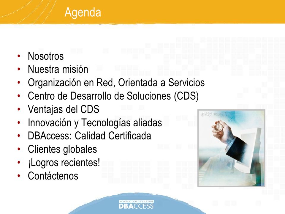 Agenda Nosotros Nuestra misión
