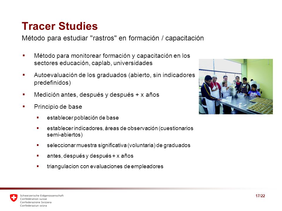 Tracer Studies Método para estudiar rastros en formación / capacitación.