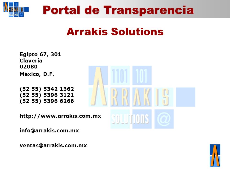 Arrakis Solutions Egipto 67, 301 Clavería México, D.F.