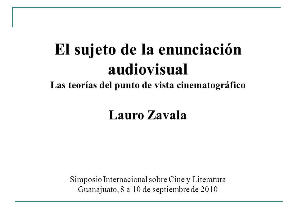 El sujeto de la enunciación audiovisual