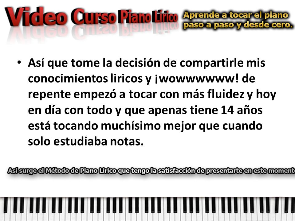Así que tome la decisión de compartirle mis conocimientos liricos y ¡wowwwwww.