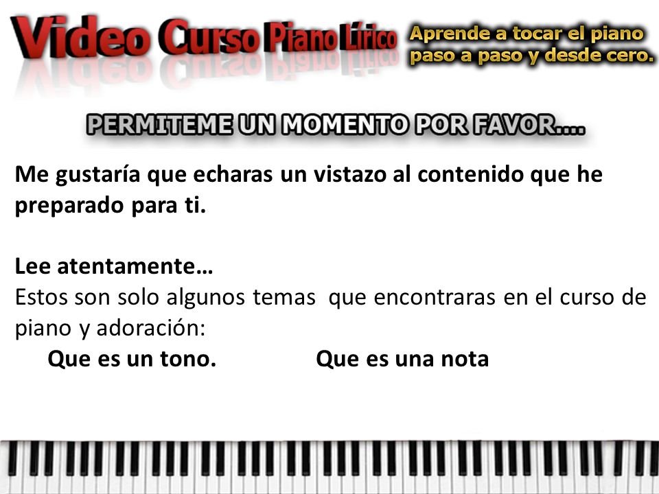 Me gustaría que echaras un vistazo al contenido que he preparado para ti. Lee atentamente…
