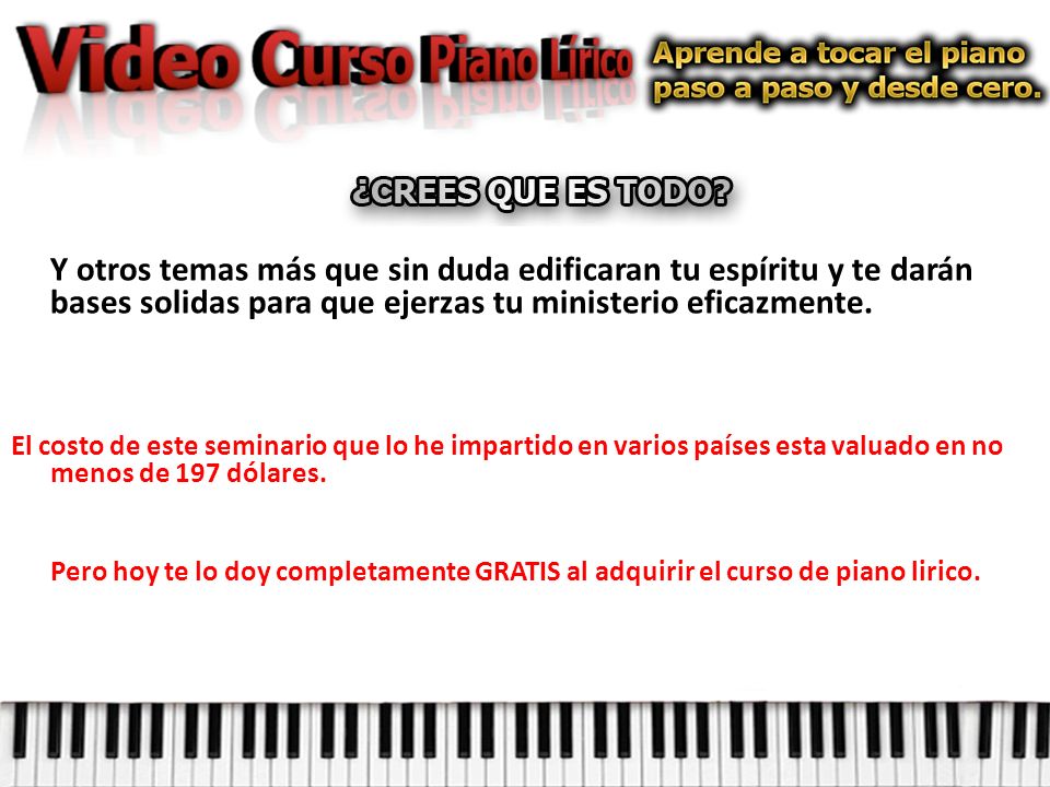 Y otros temas más que sin duda edificaran tu espíritu y te darán bases solidas para que ejerzas tu ministerio eficazmente.