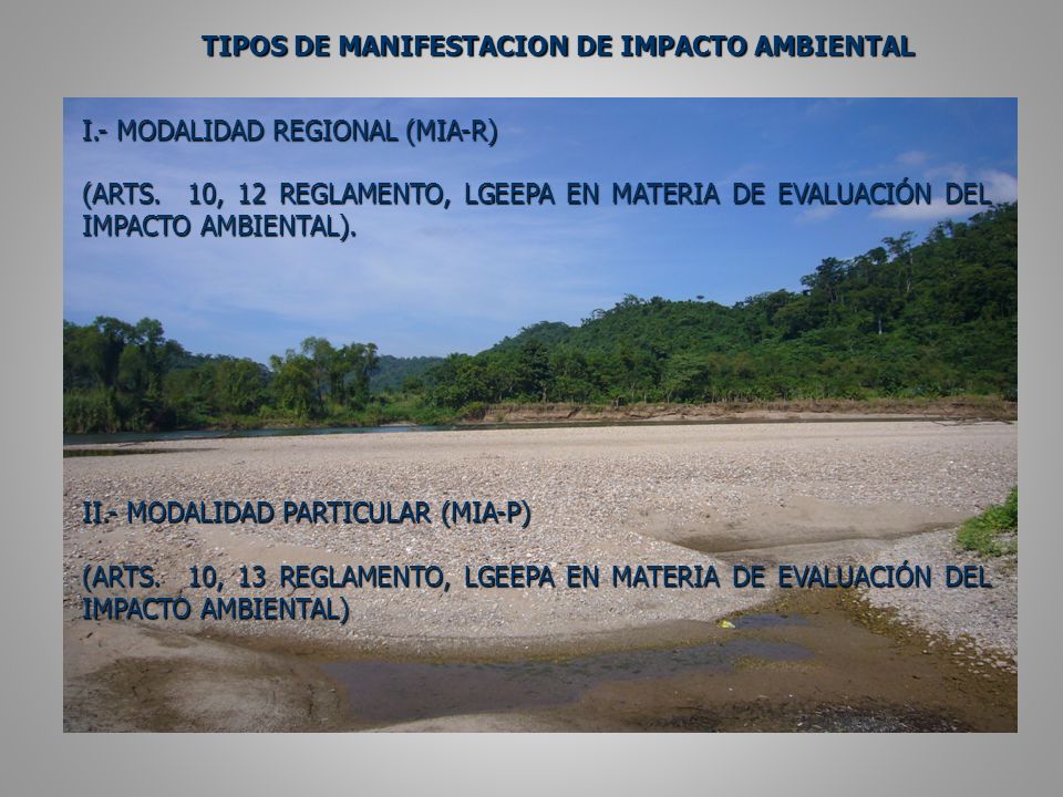 TIPOS DE MANIFESTACION DE IMPACTO AMBIENTAL