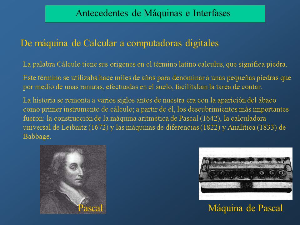Antecedentes de Máquinas e Interfases
