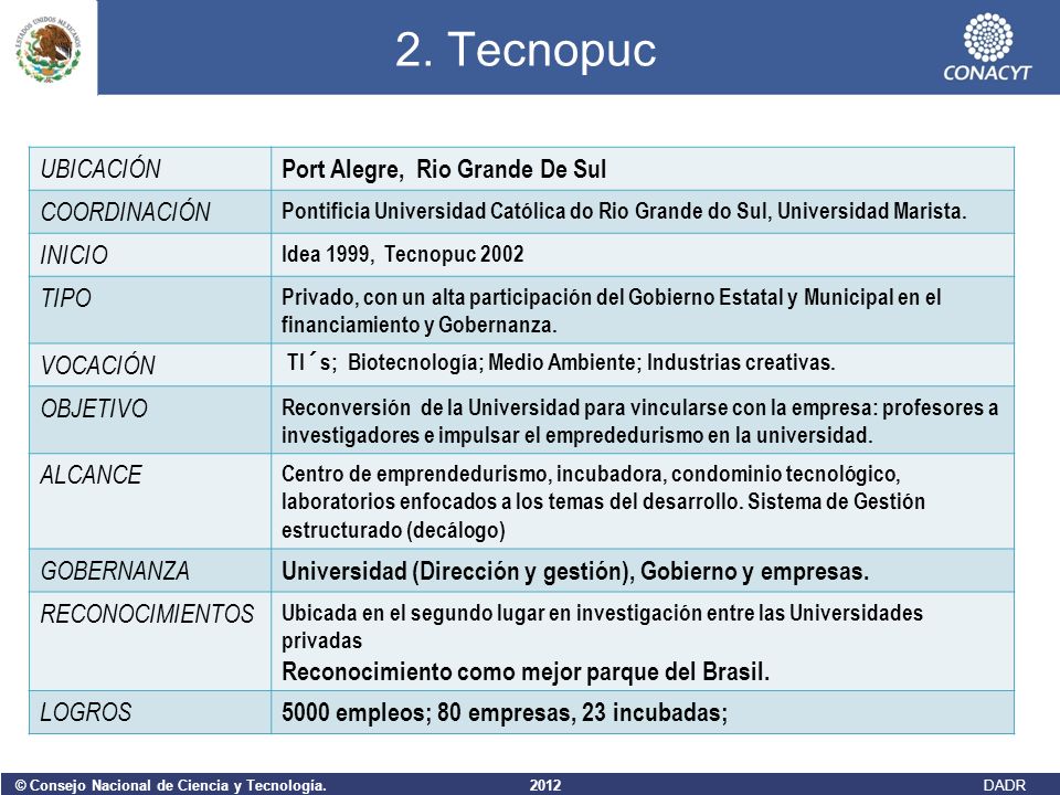 2. Tecnopuc UBICACIÓN Port Alegre, Rio Grande De Sul COORDINACIÓN