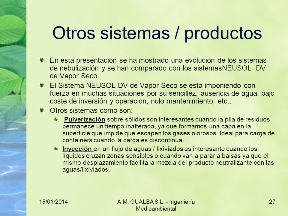 Otros sistemas / productos