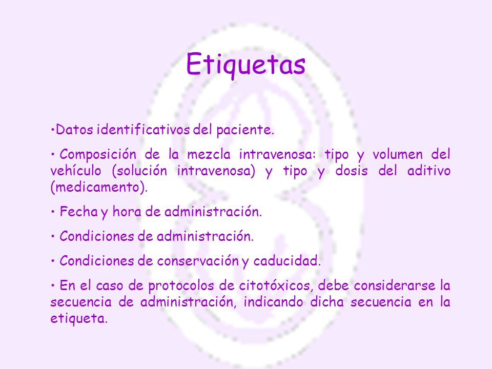 Etiquetas Datos identificativos del paciente.