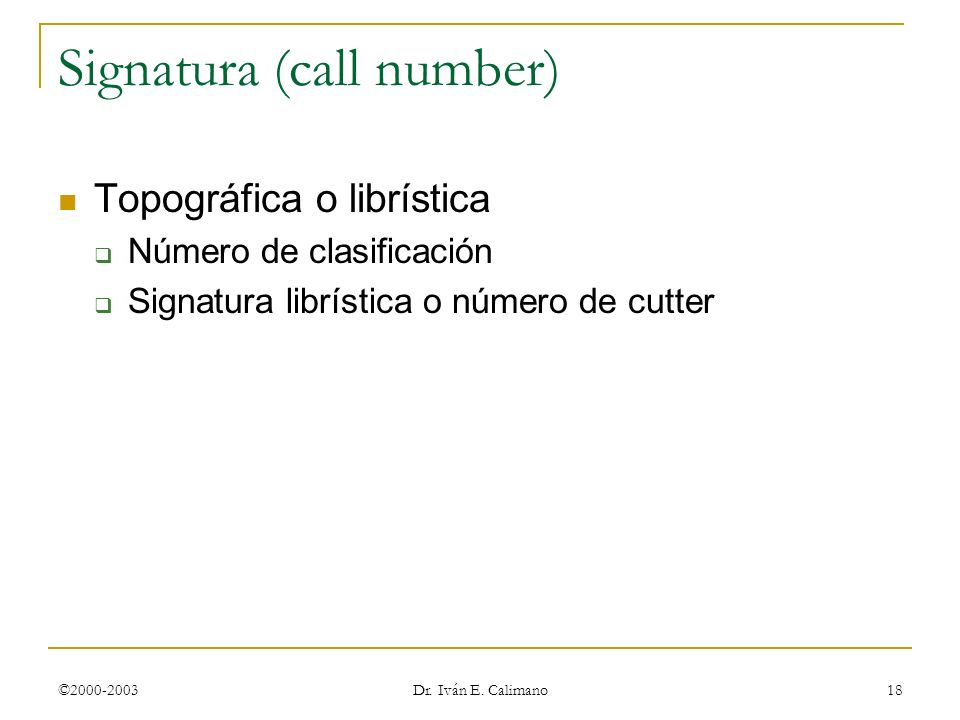 Signatura (call number)