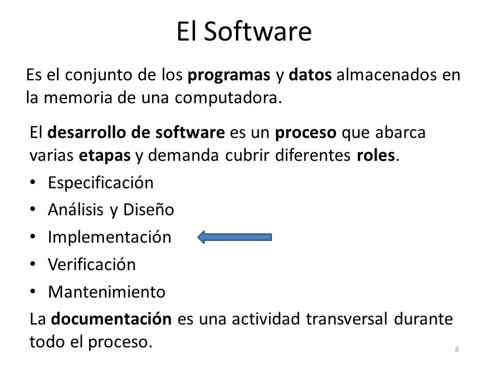 El Software Es el conjunto de los programas y datos almacenados en la memoria de una computadora.