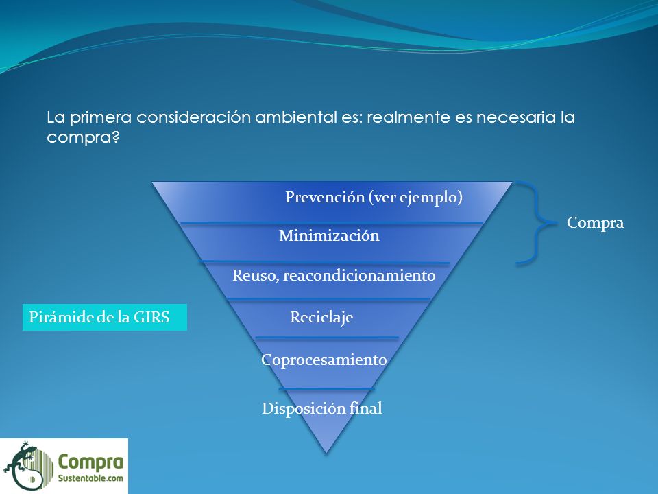 La primera consideración ambiental es: realmente es necesaria la compra