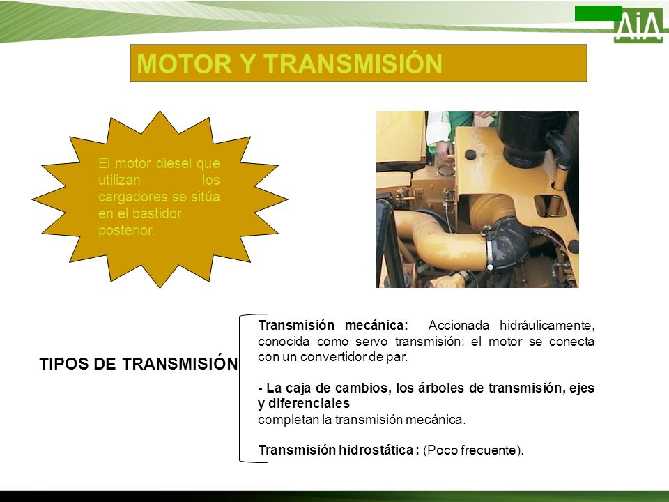 MOTOR Y TRANSMISIÓN TIPOS DE TRANSMISIÓN