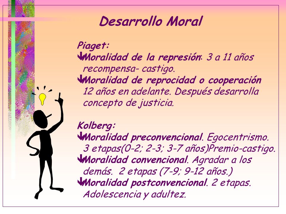 Desarrollo Moral Piaget: Moralidad de la represión: 3 a 11 años