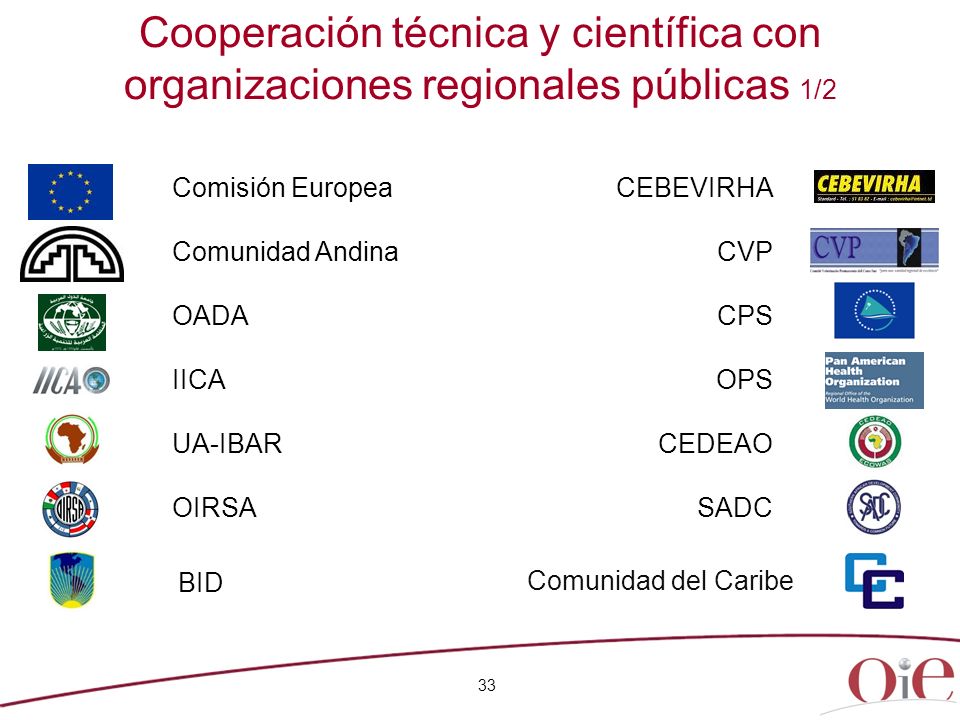 Cooperación técnica y científica con organizaciones regionales públicas 1/2
