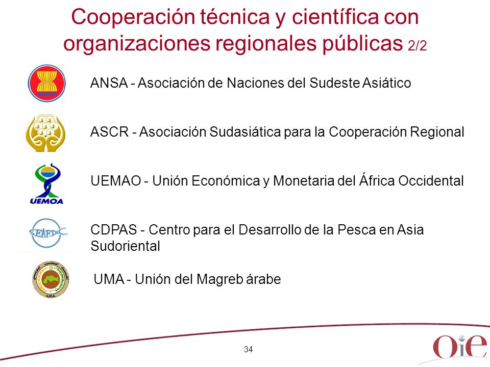 Cooperación técnica y científica con organizaciones regionales públicas 2/2