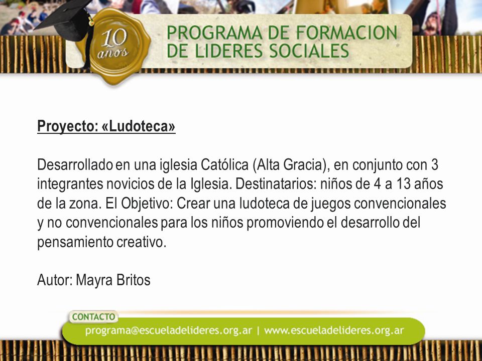 Proyecto: «Ludoteca» Desarrollado en una iglesia Católica (Alta Gracia), en conjunto con 3 integrantes novicios de la Iglesia.