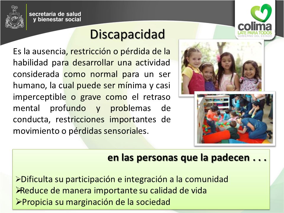 Discapacidad en las personas que la padecen . . .