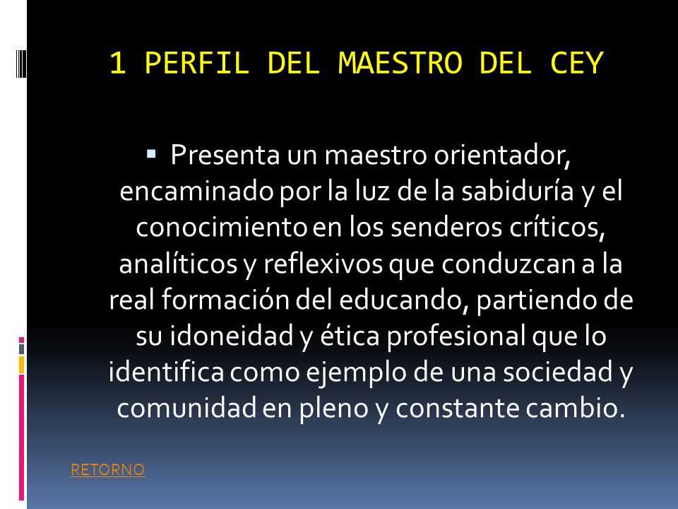 1 PERFIL DEL MAESTRO DEL CEY