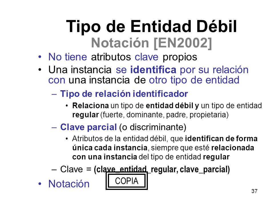 Tipo de Entidad Débil Notación [EN2002]