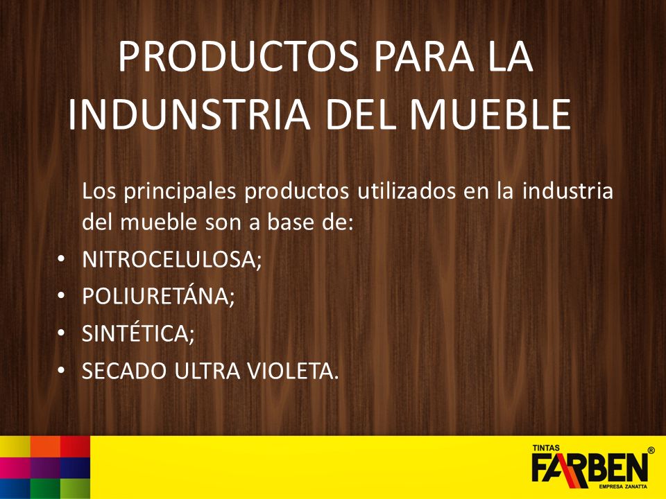 PRODUCTOS PARA LA INDUNSTRIA DEL MUEBLE