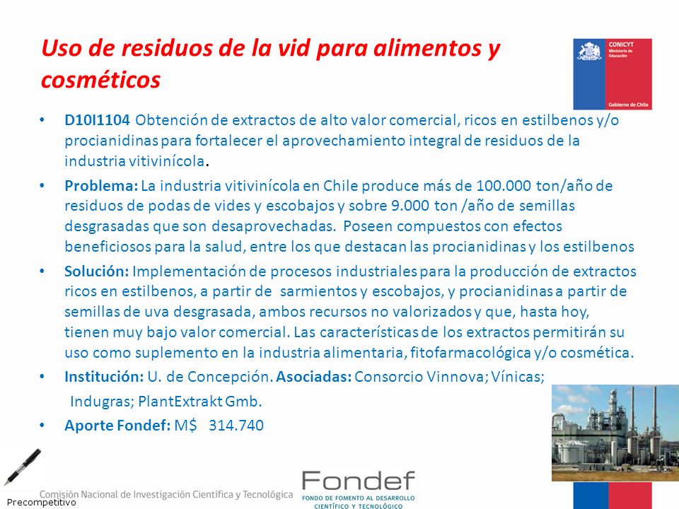 Uso de residuos de la vid para alimentos y cosméticos