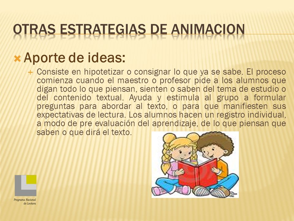 OTRAS ESTRATEGIAS DE ANIMACION