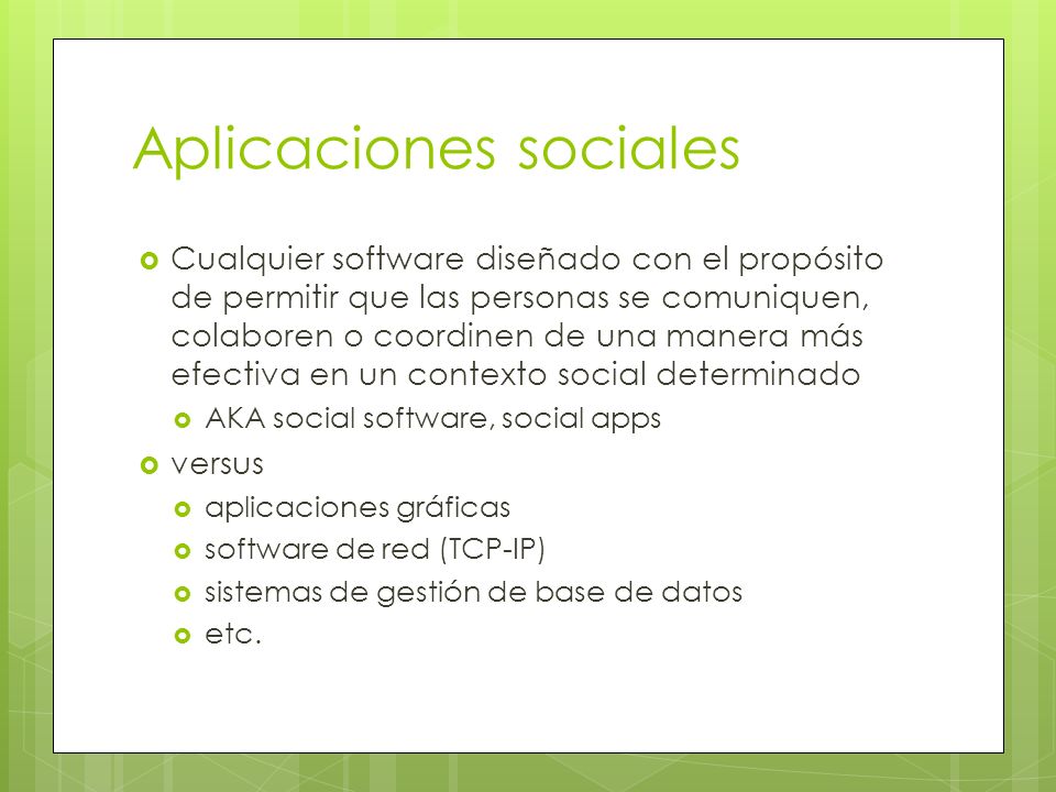 Aplicaciones sociales