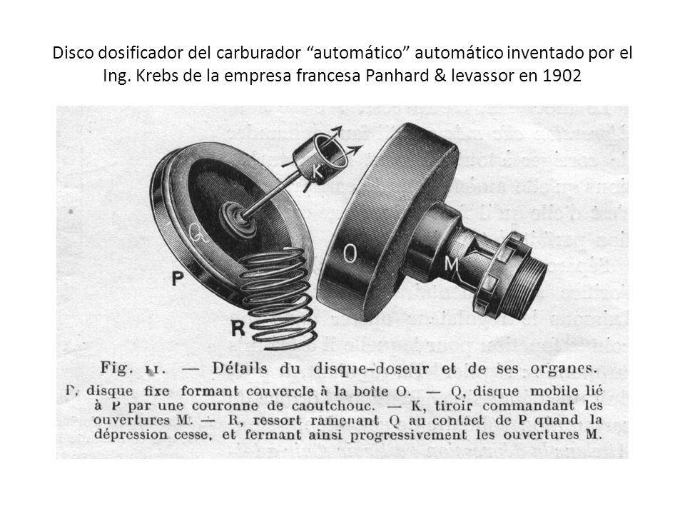 Disco dosificador del carburador automático automático inventado por el Ing.