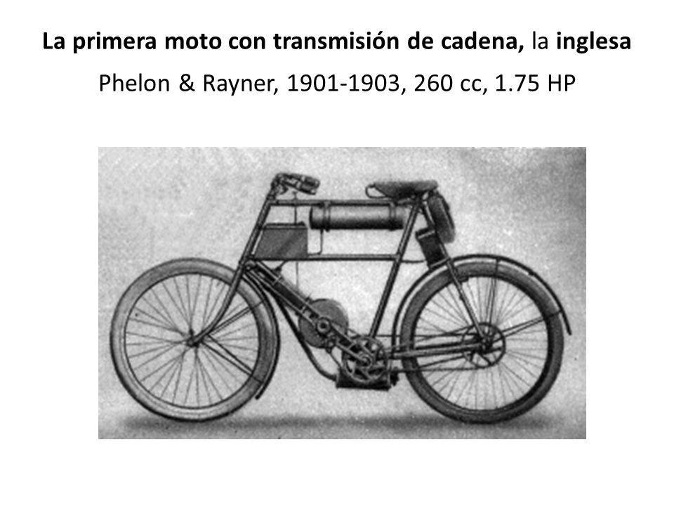 La primera moto con transmisión de cadena, la inglesa Phelon & Rayner, , 260 cc, 1.75 HP