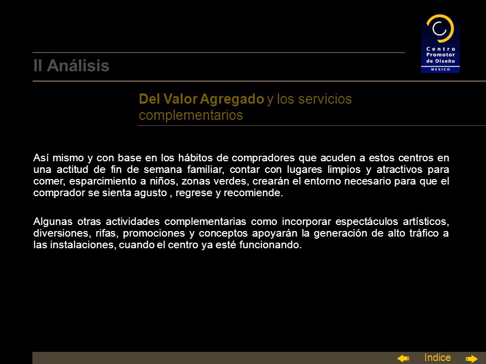 II Análisis Del Valor Agregado y los servicios complementarios