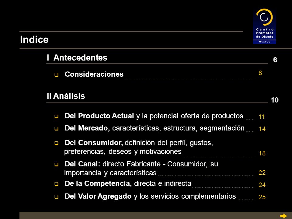 Indice I Antecedentes II Análisis 6 Consideraciones 10