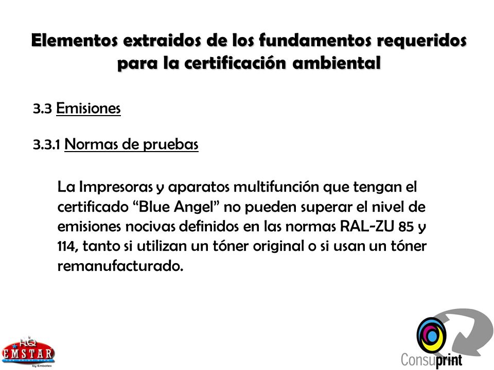 Elementos extraidos de los fundamentos requeridos para la certificación ambiental