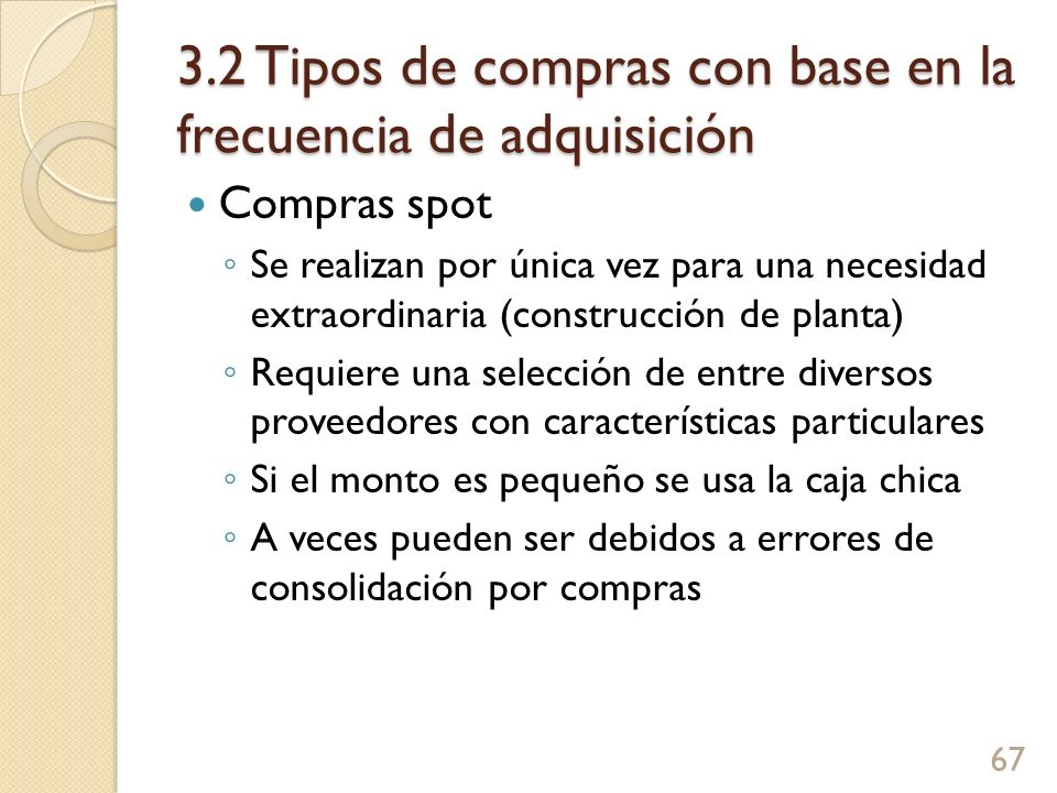 3.2 Tipos de compras con base en la frecuencia de adquisición