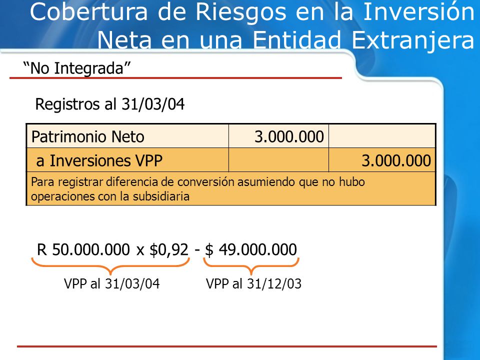 Cobertura de Riesgos en la Inversión Neta en una Entidad Extranjera