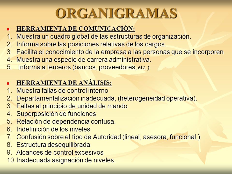 ORGANIGRAMAS HERRAMIENTA DE COMUNICACIÓN: