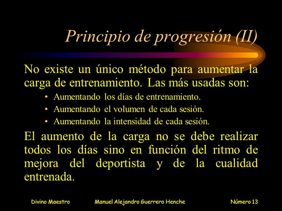 Principio de progresión (II)