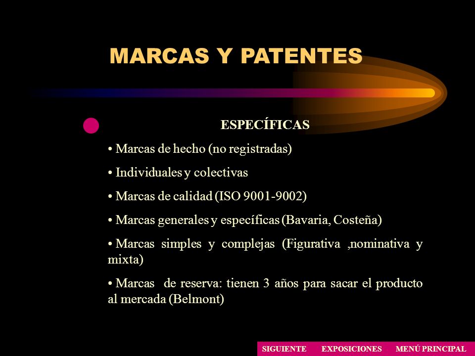 MARCAS Y PATENTES ESPECÍFICAS Marcas de hecho (no registradas)