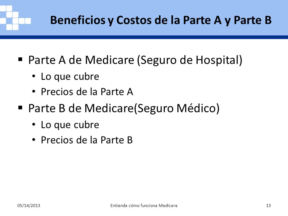 Beneficios y Costos de la Parte A y Parte B
