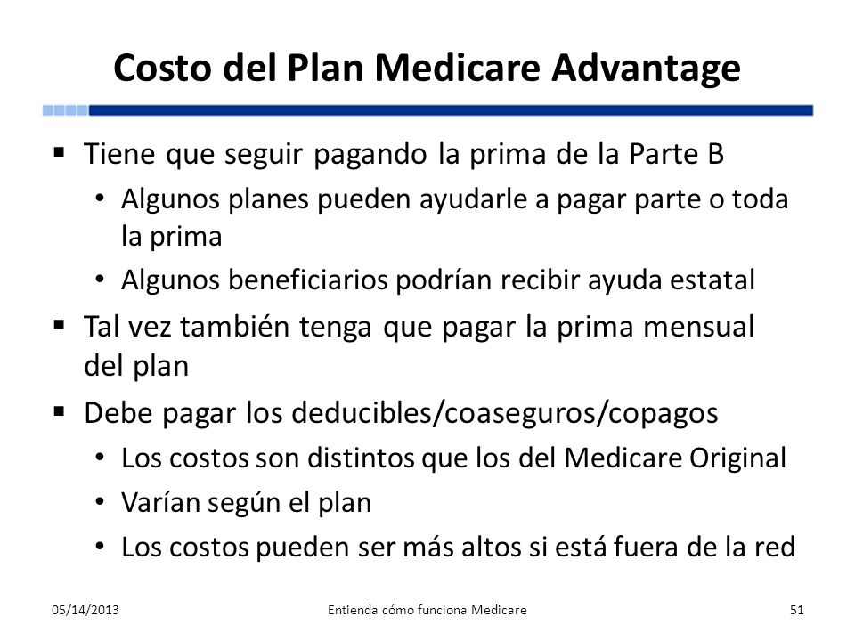 Costo del Plan Medicare Advantage