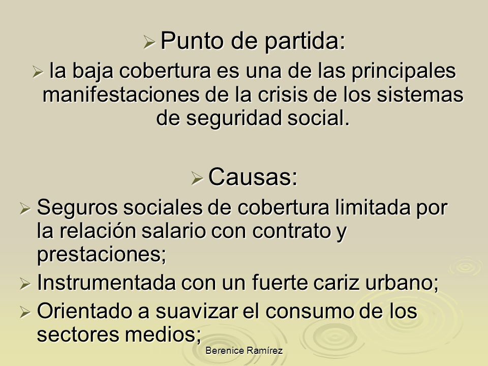 Punto de partida: Causas: