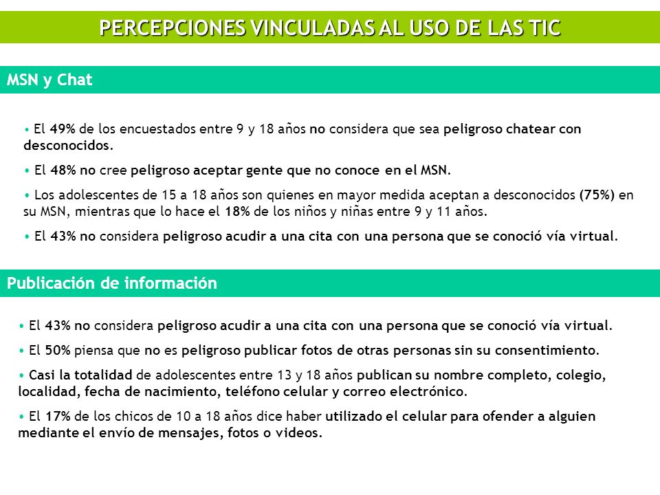 PERCEPCIONES VINCULADAS AL USO DE LAS TIC
